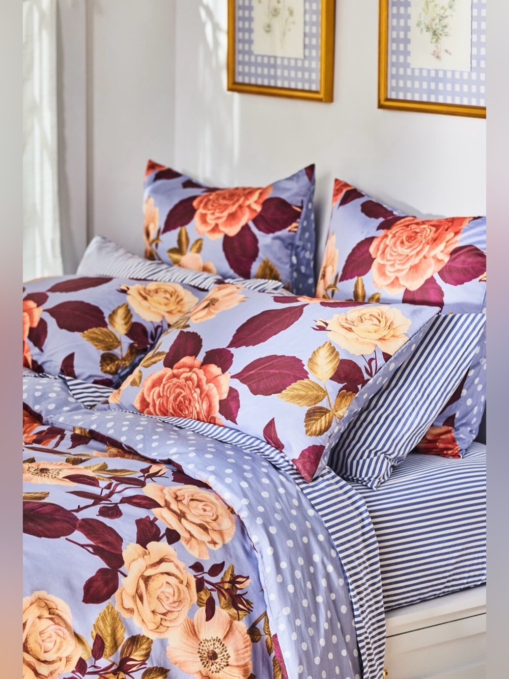 Anthropologie Maeve 100% Organic Cotton Sateen Printed Duvet Cover, Full